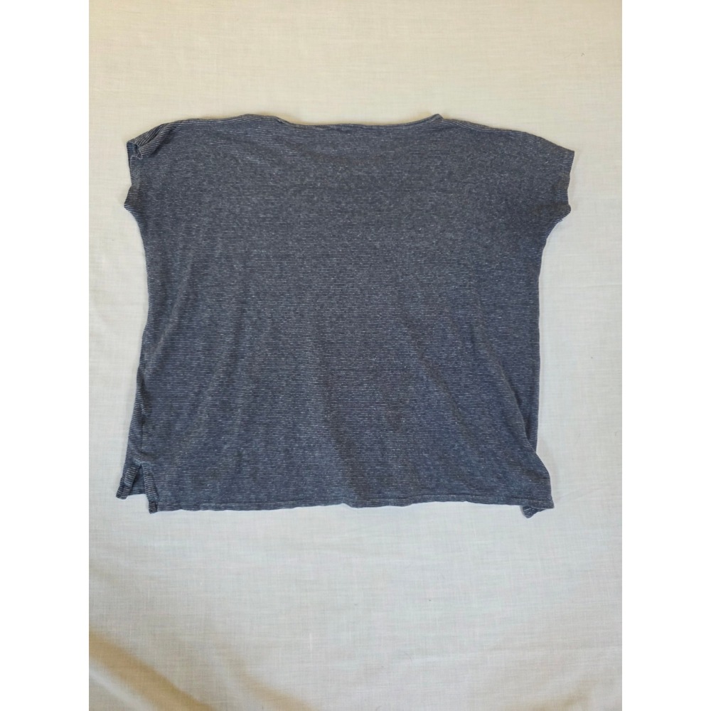 Patagonia Trail Harbor Tee Small Long Plains Berlin Blue Striped Boxy Hemp - Picture 7 of 7